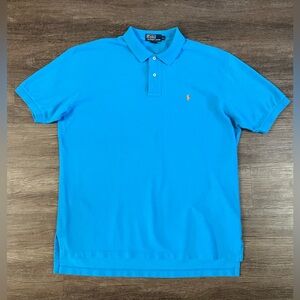 Polo Ralph Lauren Vintage Polo Cotton Shirt Mens X-Large Made In USA Blue F37